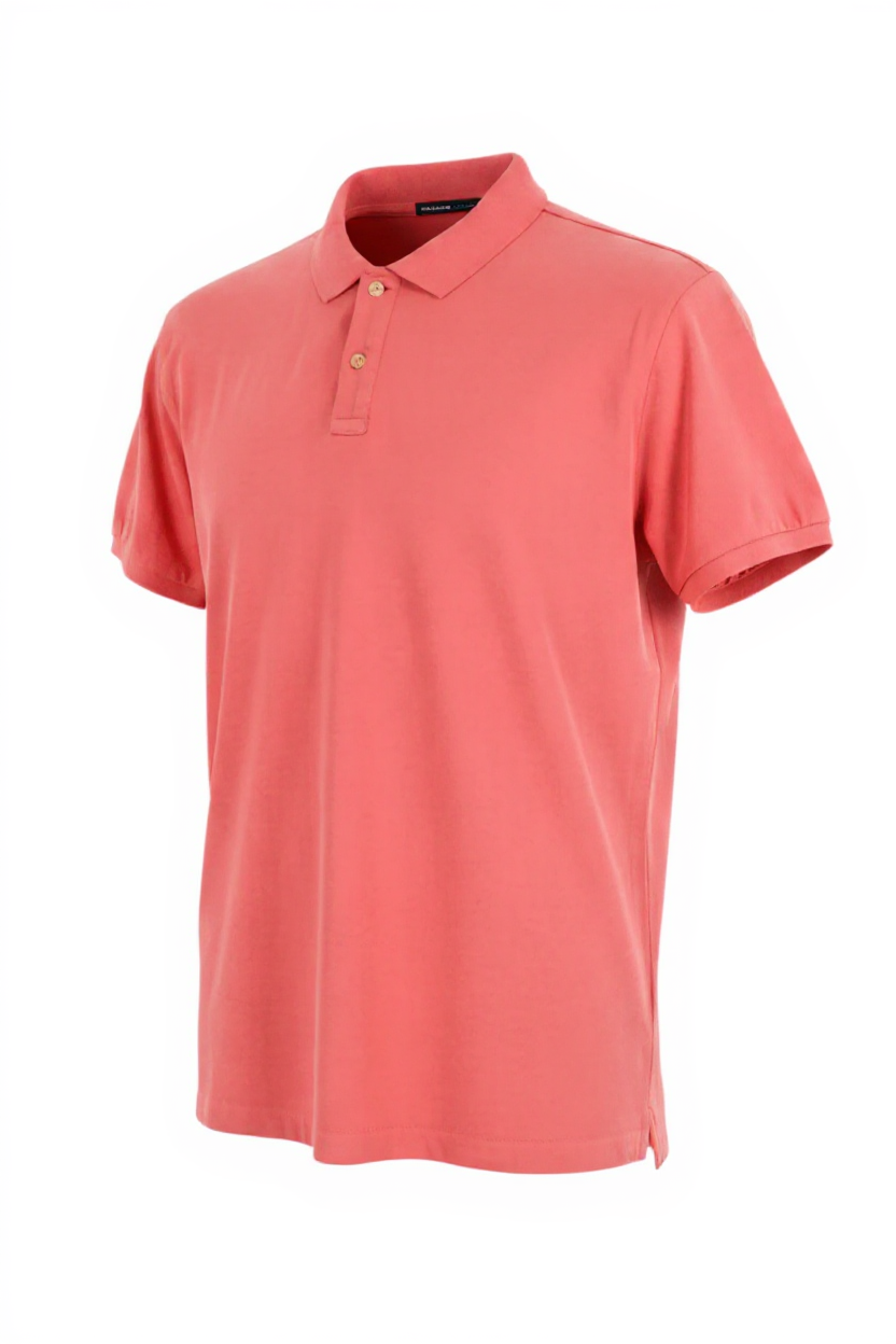 SCOTCH & SODA Ams Blauw Men T-Shirt M Pink Collar Cotton Short Sleeve Dyed Polo