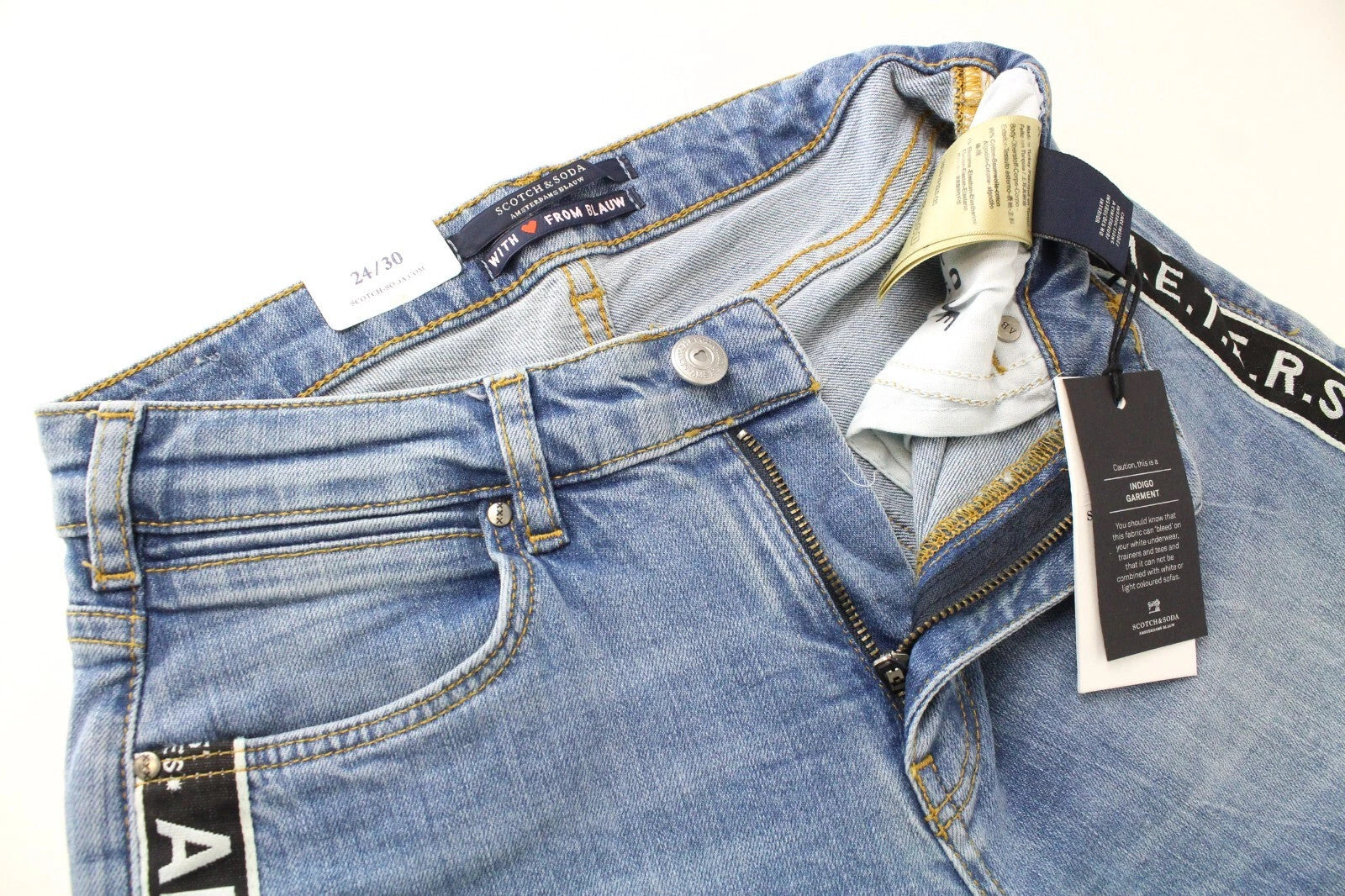 SCOTCH & SODA Petit Ami Women Jeans W24/L30 Slim Boyfriend Blue Wash Stretch