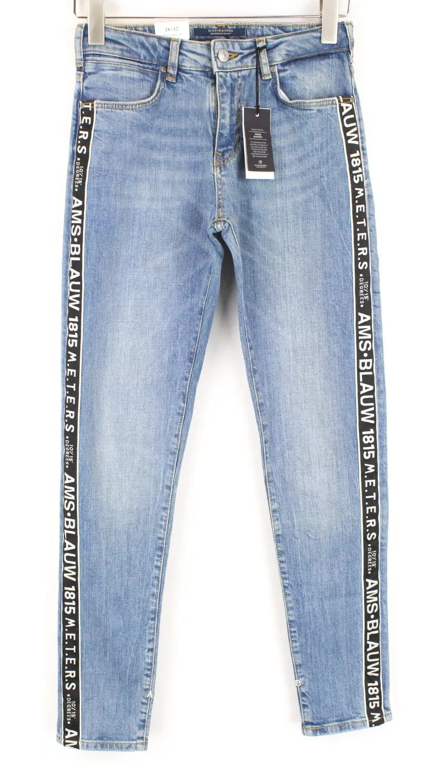 SCOTCH & SODA Petit Ami Women Jeans W24/L32 Slim Boyfriend Fit Blue Stretch