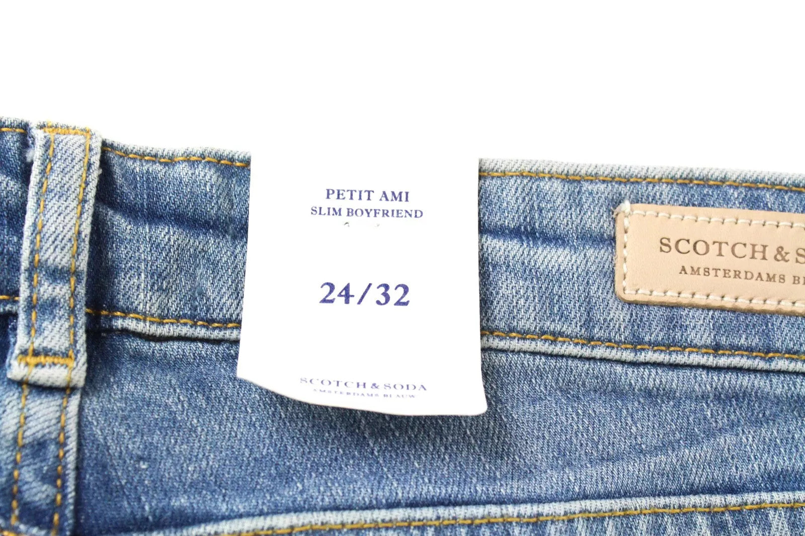 SCOTCH & SODA Petit Ami Women Jeans W24/L32 Slim Boyfriend Fit Blue Stretch