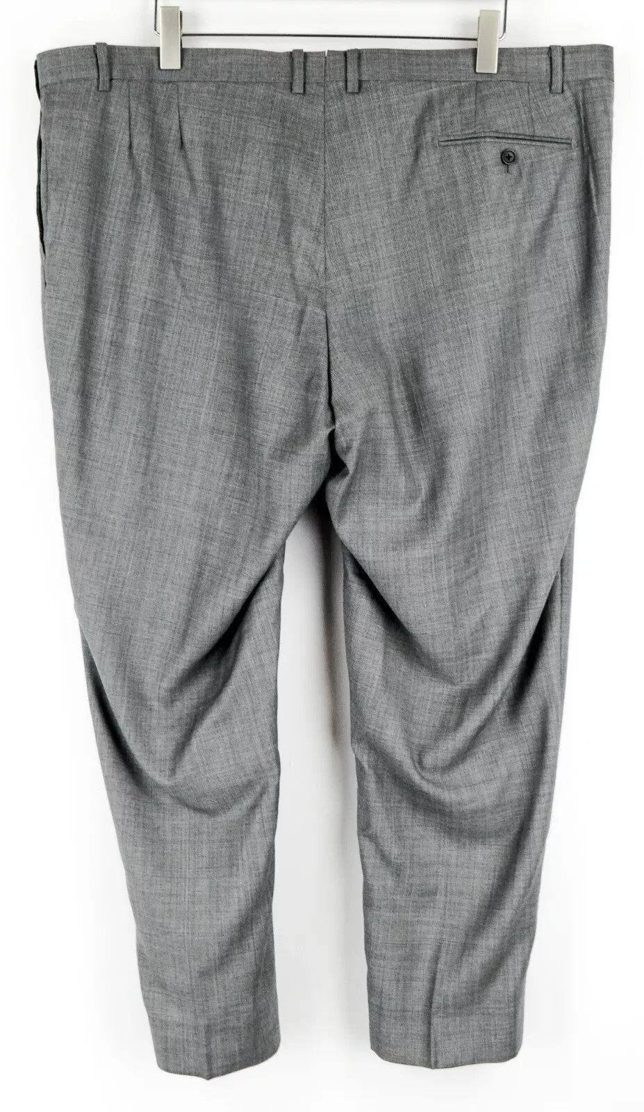 SUITSUPPLY Lazio Men Trousers UK54S Grey Pure Wool Patterned Pleated Formal