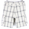 DESIGUAL Marc Men Shorts W30 Sand Brown Linen Cotton Checked Pattern Cargo