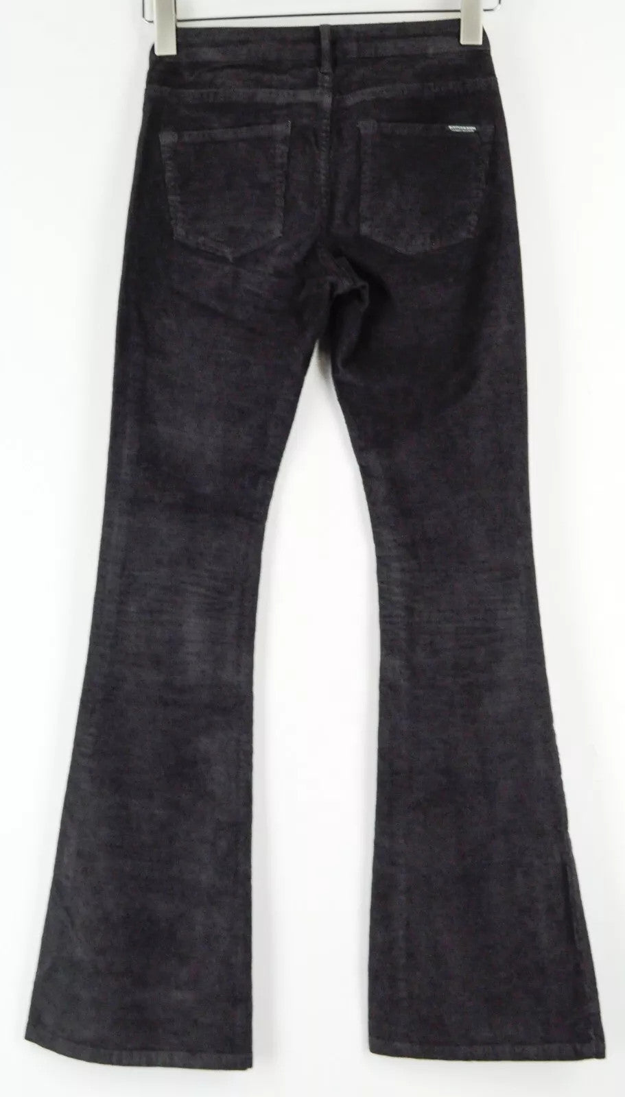 MAISON SCOTCH Joni Women Trousers W25 Dark Grey Cotton Stretch Corduroy Flare