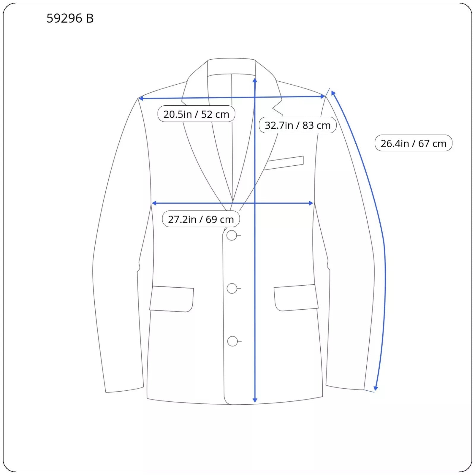SUITSUPPLY Lazio Men Blazer UK54S Single-Breasted Formal Blue Pure Wool Classic