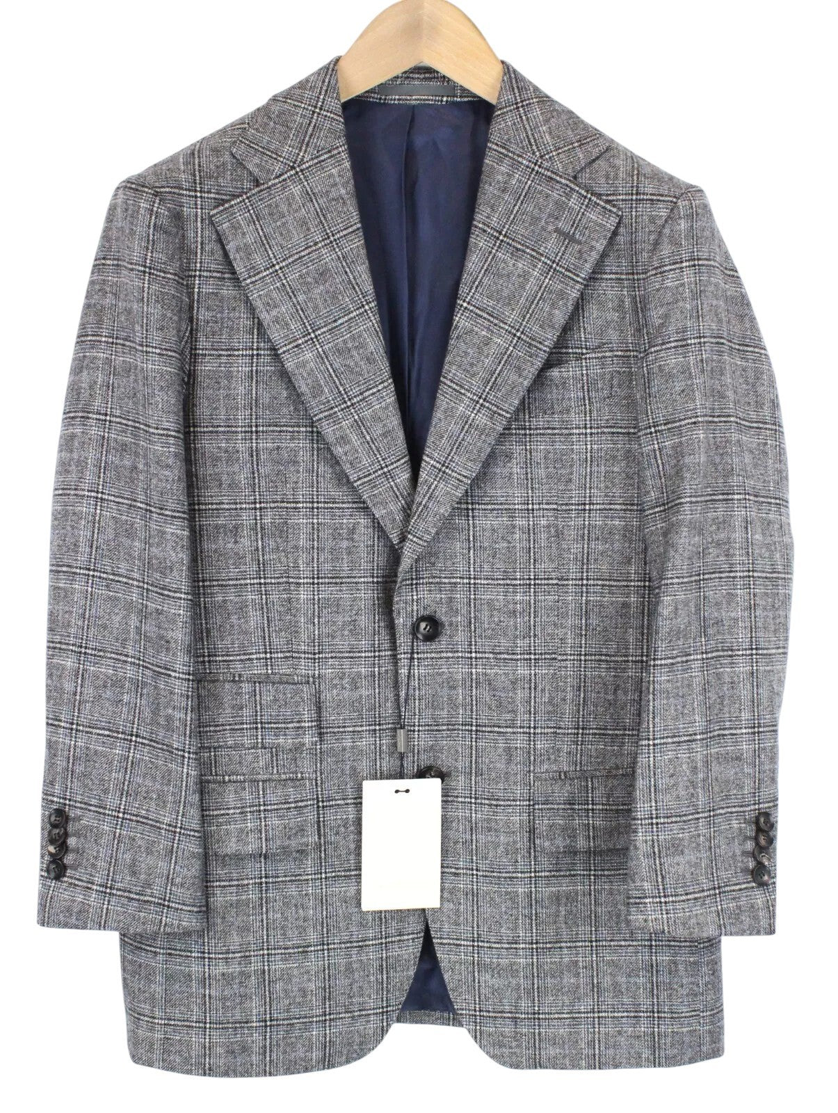 SUITSUPPLY Havana Wide Lapel Men Suit UK36S Wool Cashmere Checked Slim 2 Piece