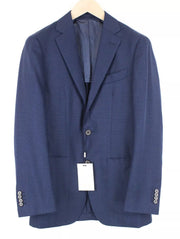 SUITSUPPLY Havana Men Blazer UK34R Blue Notch Collar Wool Single-Breasted Lined