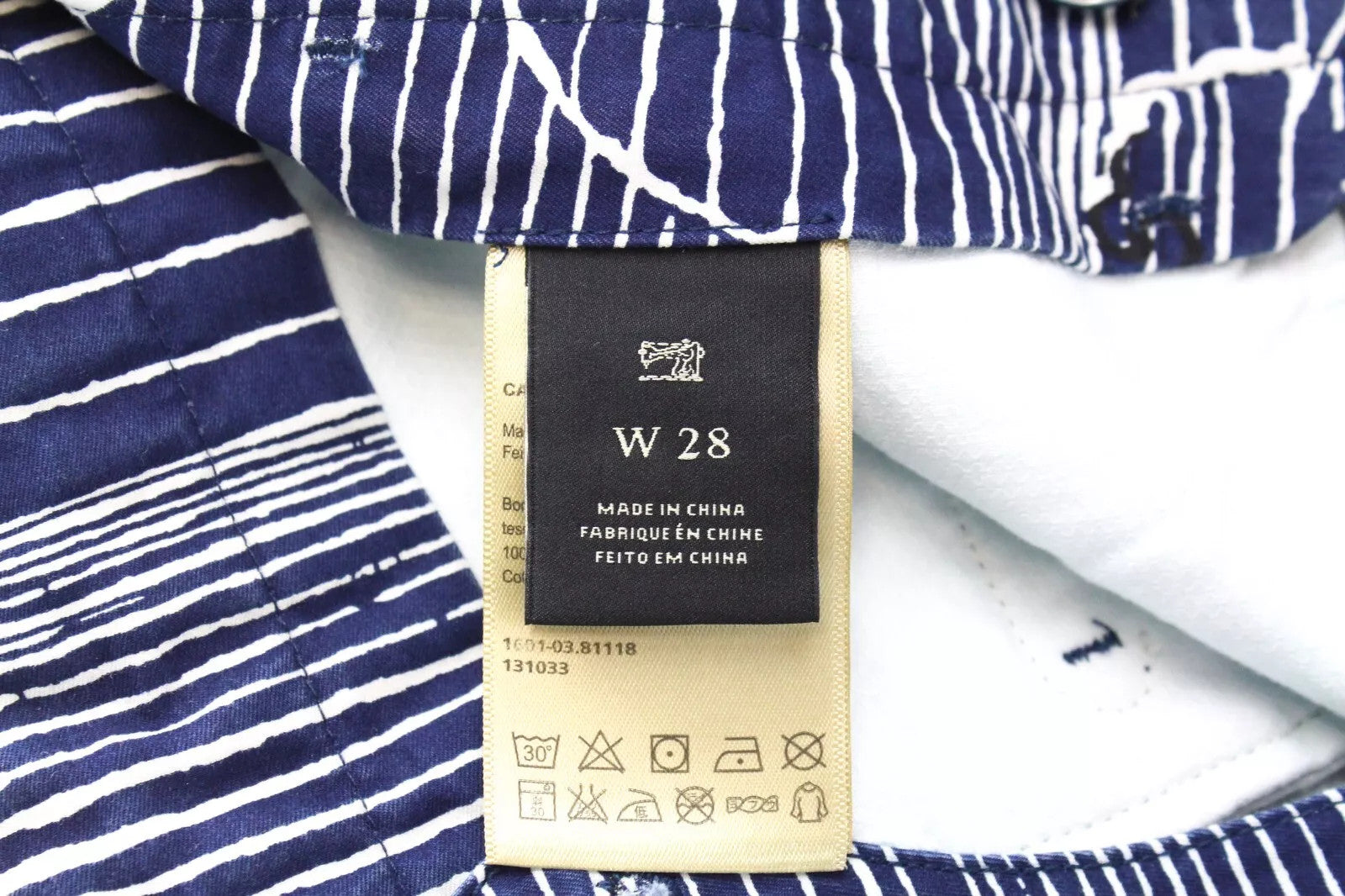 SCOTCH & SODA Ams Couture Men Shorts W28 Blue Pure Cotton Dyed Patterned Casual