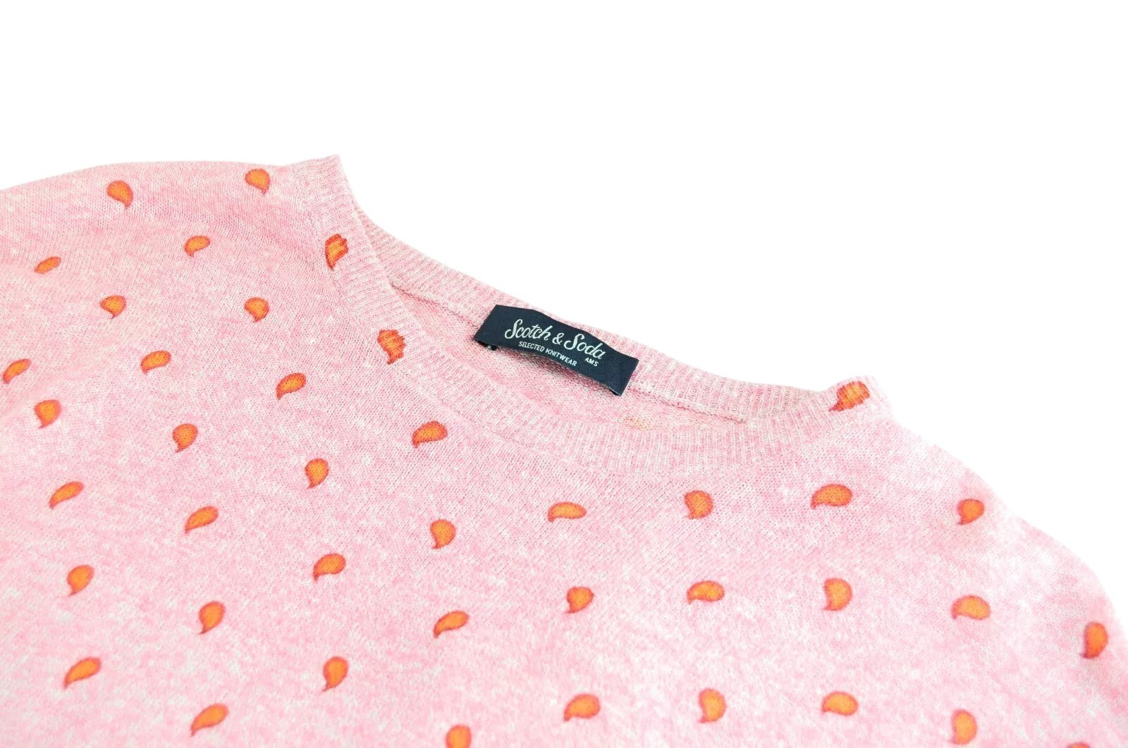 SCOTCH & SODA Ams Couture Men Sweatshirt M Pink Paisley Pattern Long Sleeved