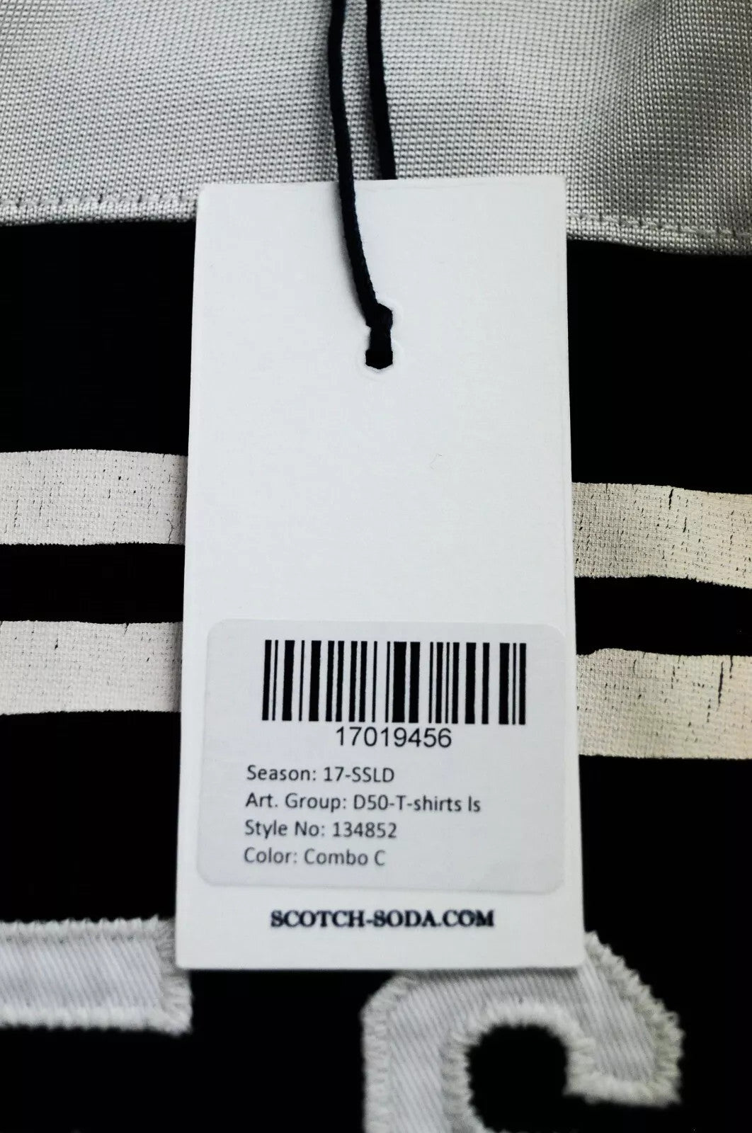 SCOTCH & SODA Ams Blauw Men T-Shirt S Black 3/4 Sleeve Logo Casual Pull On