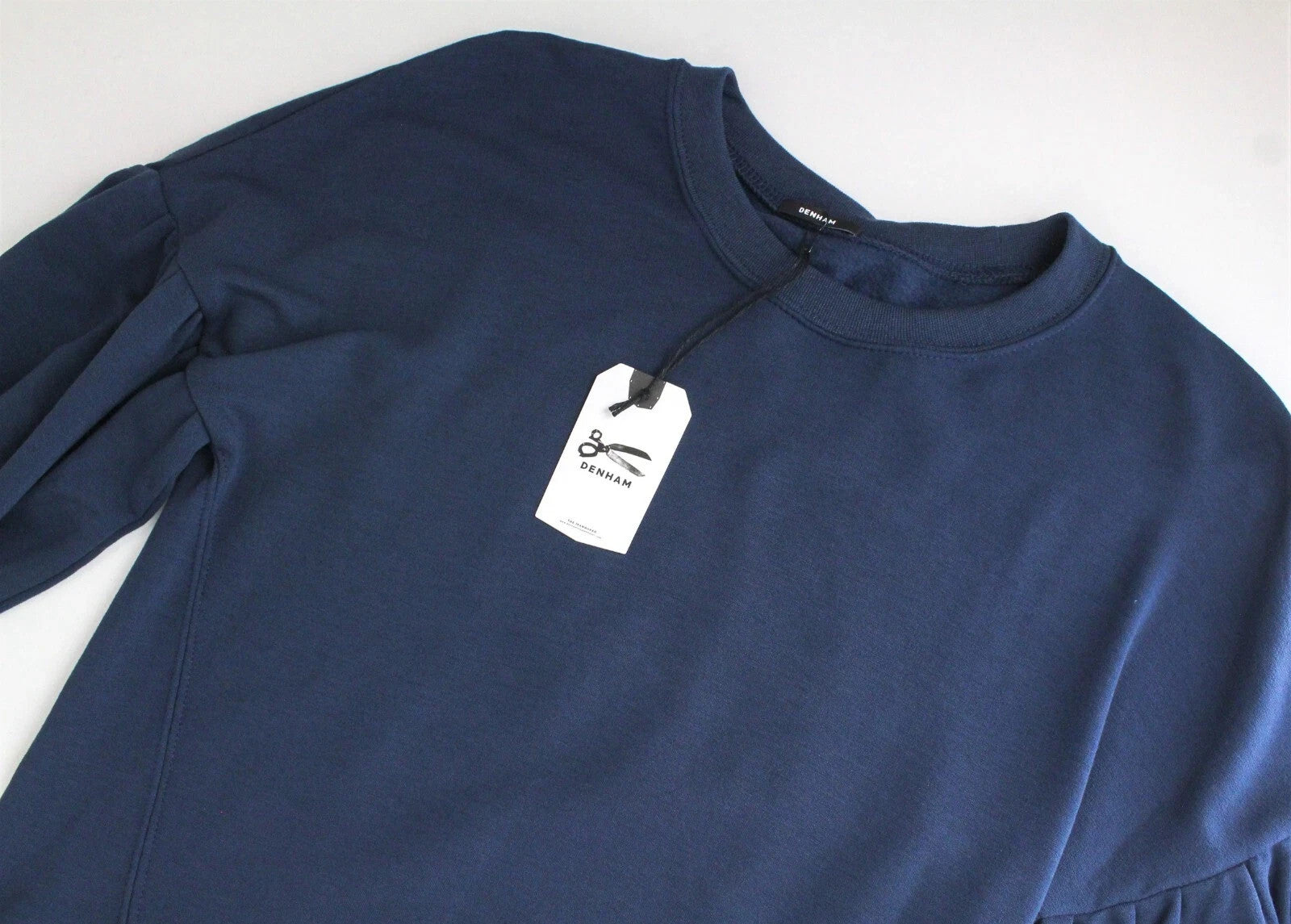 DENHAM Compass Women T-Shirt 2XS Blue Long Sleeved Stretch Casual Pull On