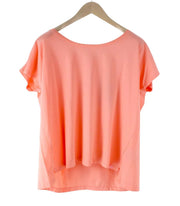 MAISON SCOTCH Women T-Shirt S Pink Pure Cotton Short Sleeved Casual Pull On