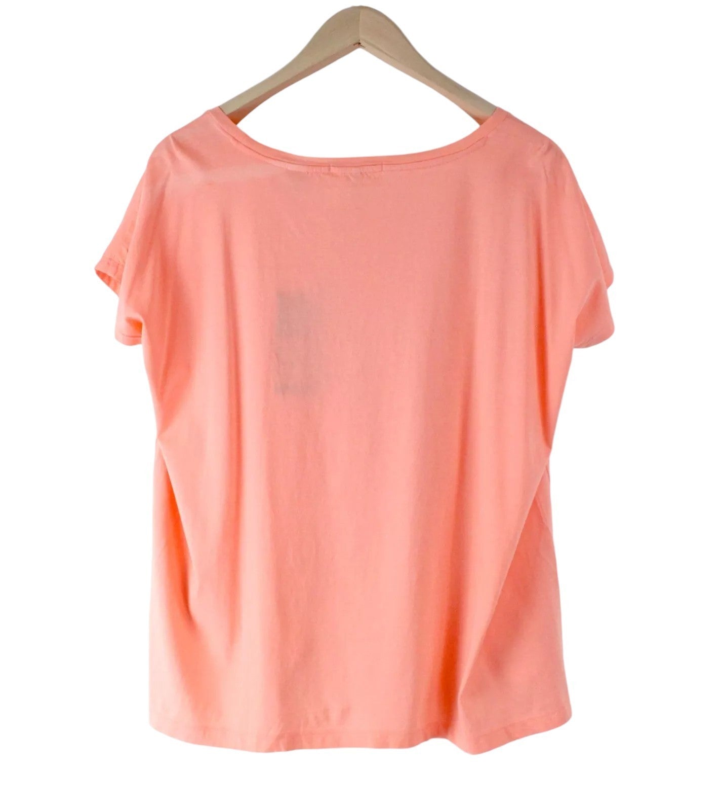 MAISON SCOTCH Women T-Shirt S Pink Pure Cotton Short Sleeved Casual Pull On