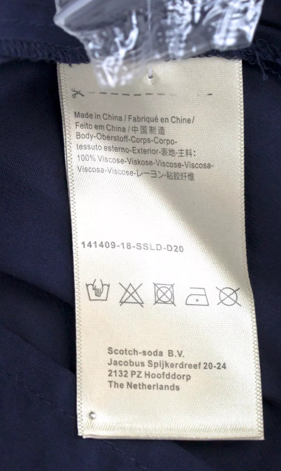 SCOTCH & SODA Ams Blauw Women Shirt L Navy See-Through Long Sleeved Button-Up