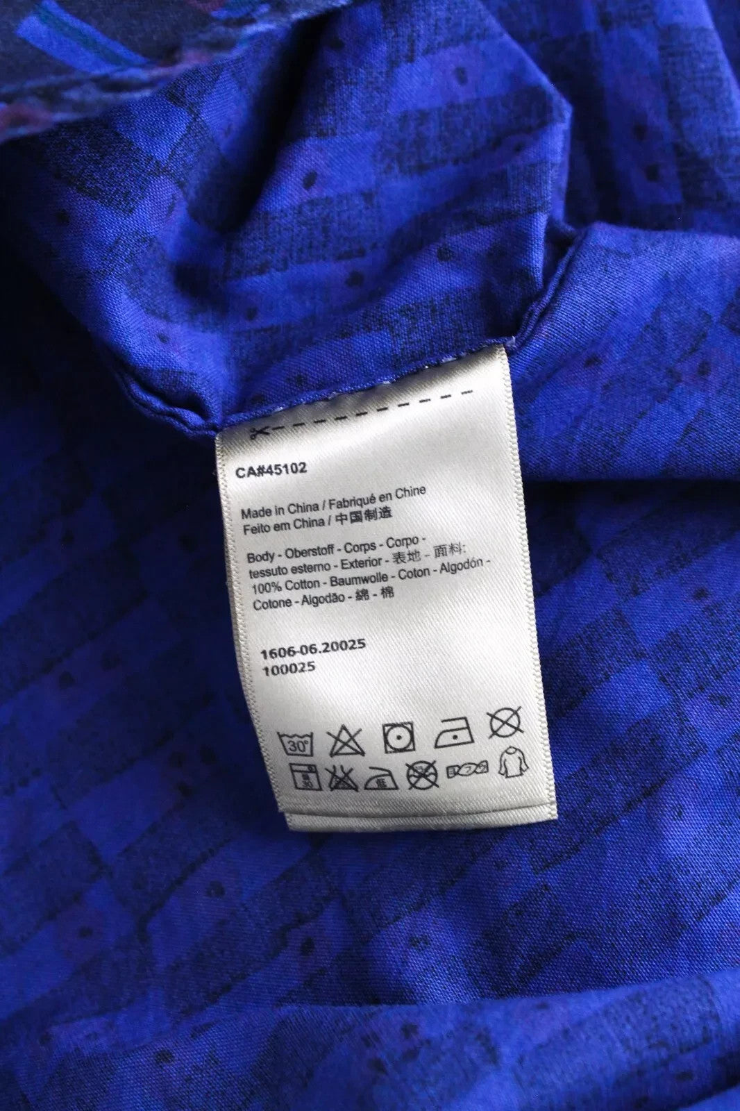 SCOTCH & SODA Ams Blauw Men Shirt M Blue Pure Cotton Patterned Long Sleeved