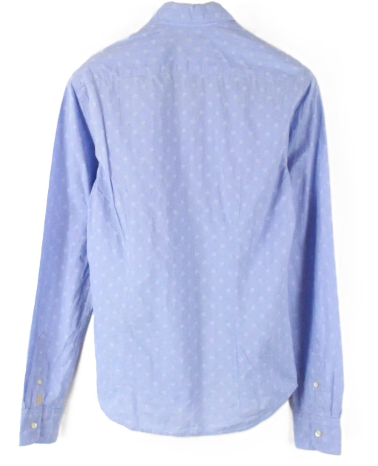 SCOTCH & SODA Ams Couture Men Shirt S Blue Pure Cotton Long Sleeve Dot Pattern