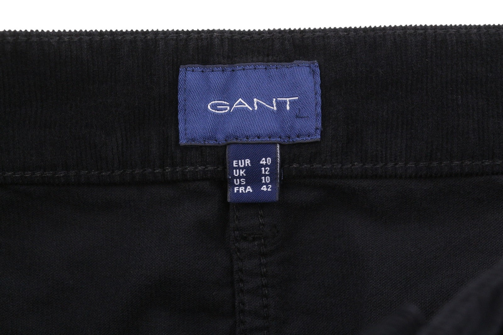 GANT Cord Women Skirt EU40 Black Knee-Length Pencil Slim Tapered Fit