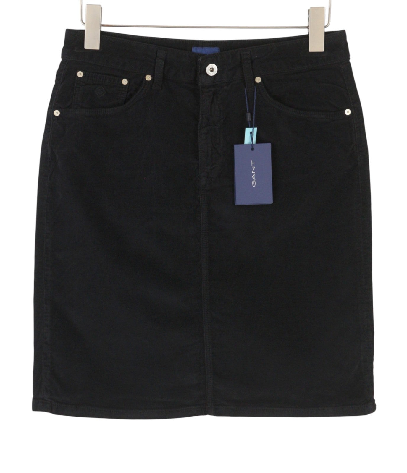 GANT Cord Women Skirt EU40 Black Knee-Length Pencil Slim Tapered Fit