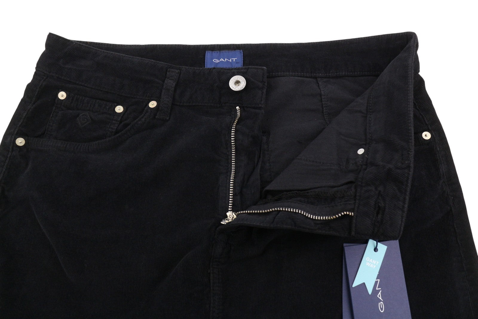 GANT Cord Women Skirt EU40 Black Knee-Length Pencil Slim Tapered Fit