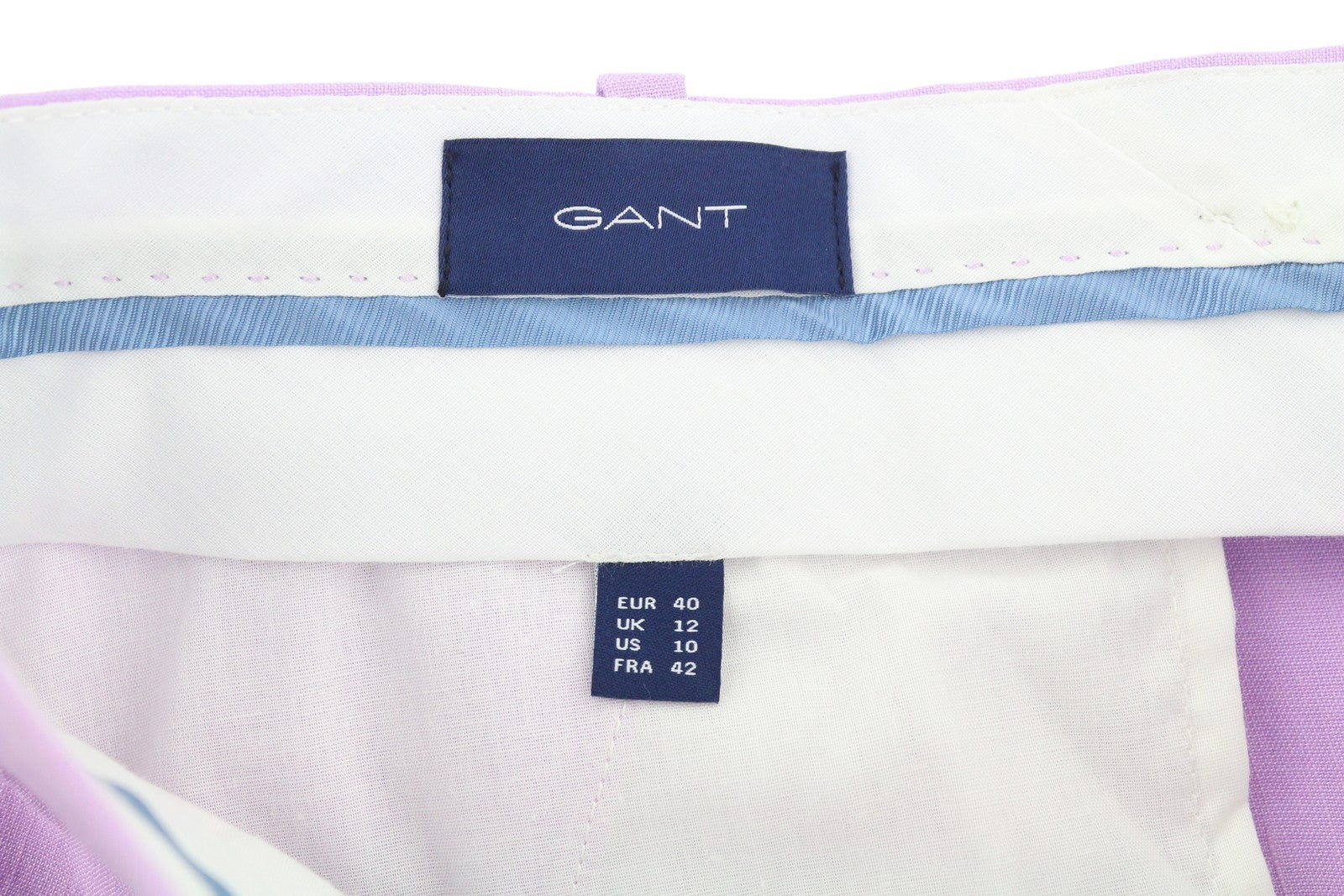GANT Stretch Linen Women Shorts EU40 Purple Crocus Pleated Straight RRP228
