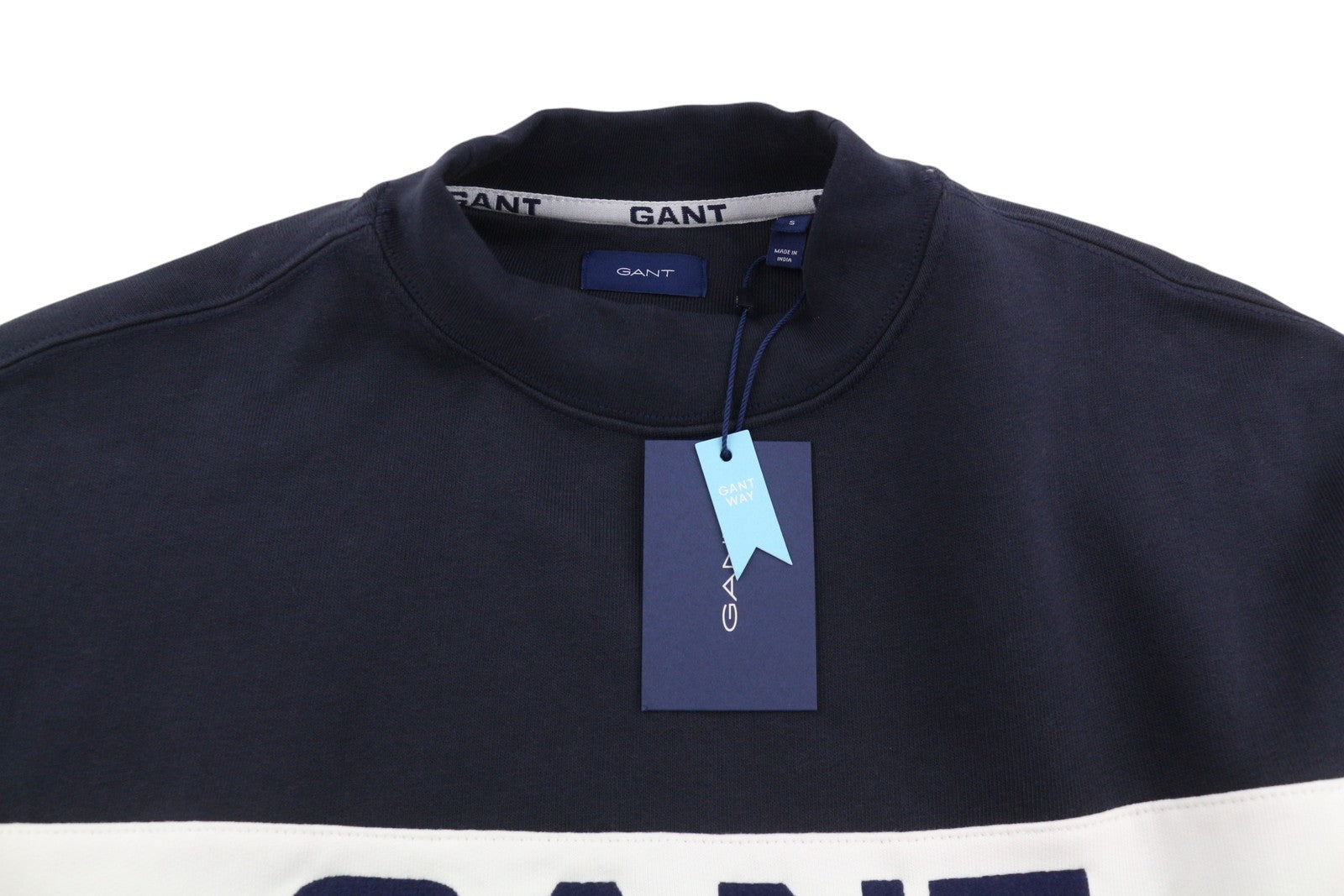 GANT Retro Logo Block C-Neck Women Sweatshirt S Blue Oversized Pullover