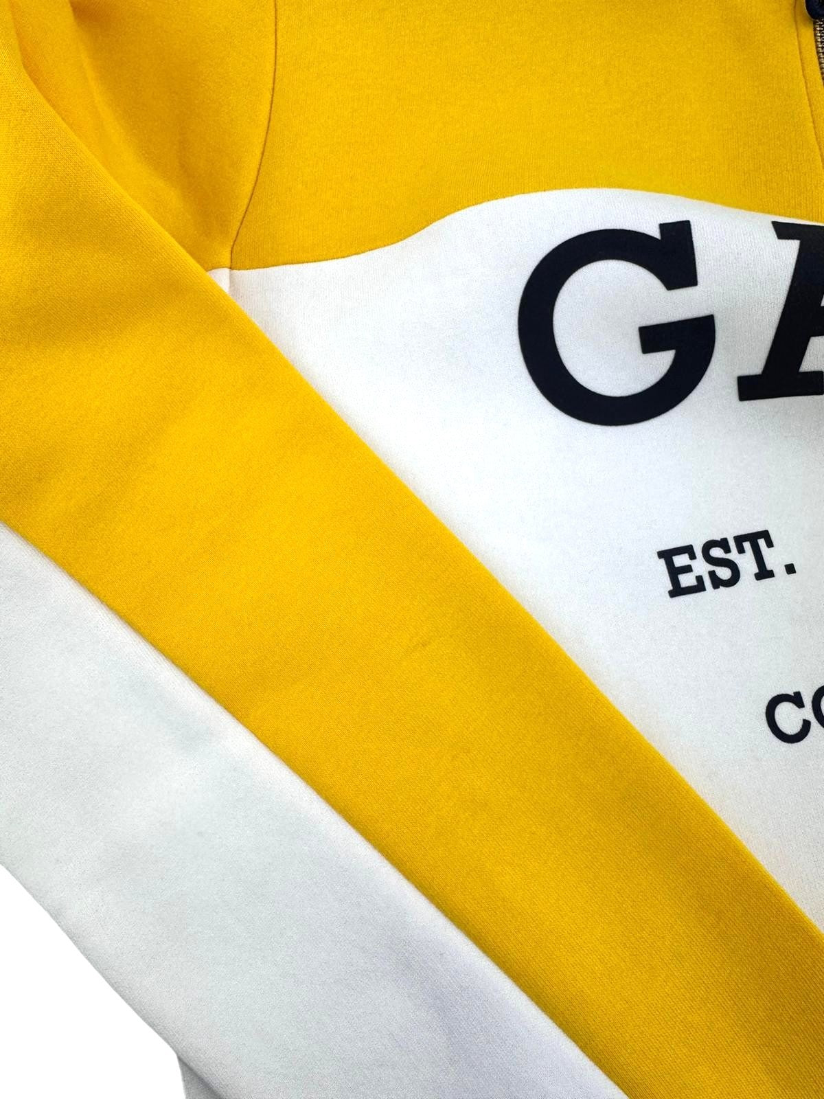 GANT Nautical Half Zip Men Sweatshirt XL Eggshell Kangaroo Pocket Casual