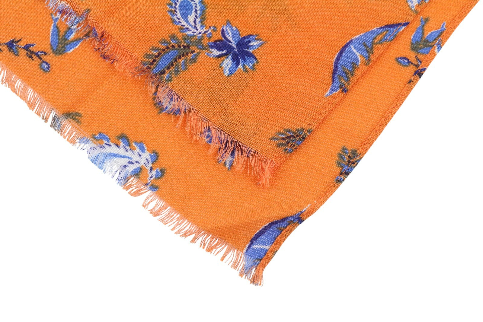 GANT Marine Paisley Women Scarf OS Orange Wool Blend Floral Pattern