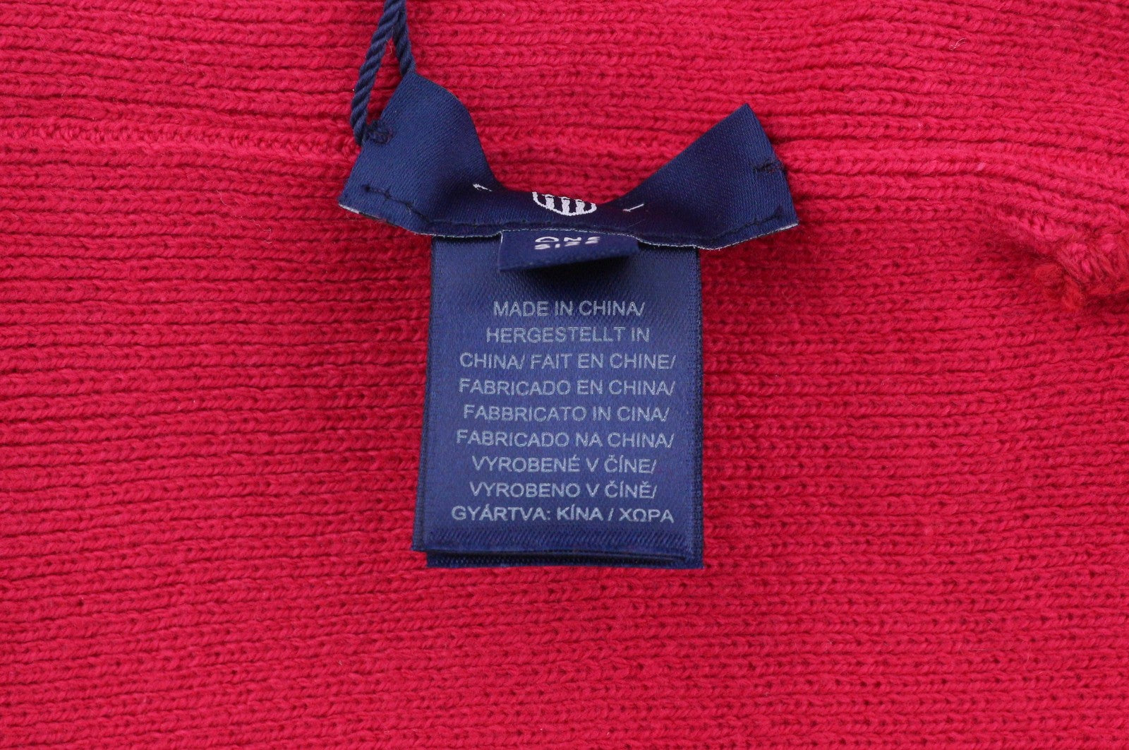 GANT Logo Knit Men Hat OS Pink Stretch Beanie Embroidered Unisex