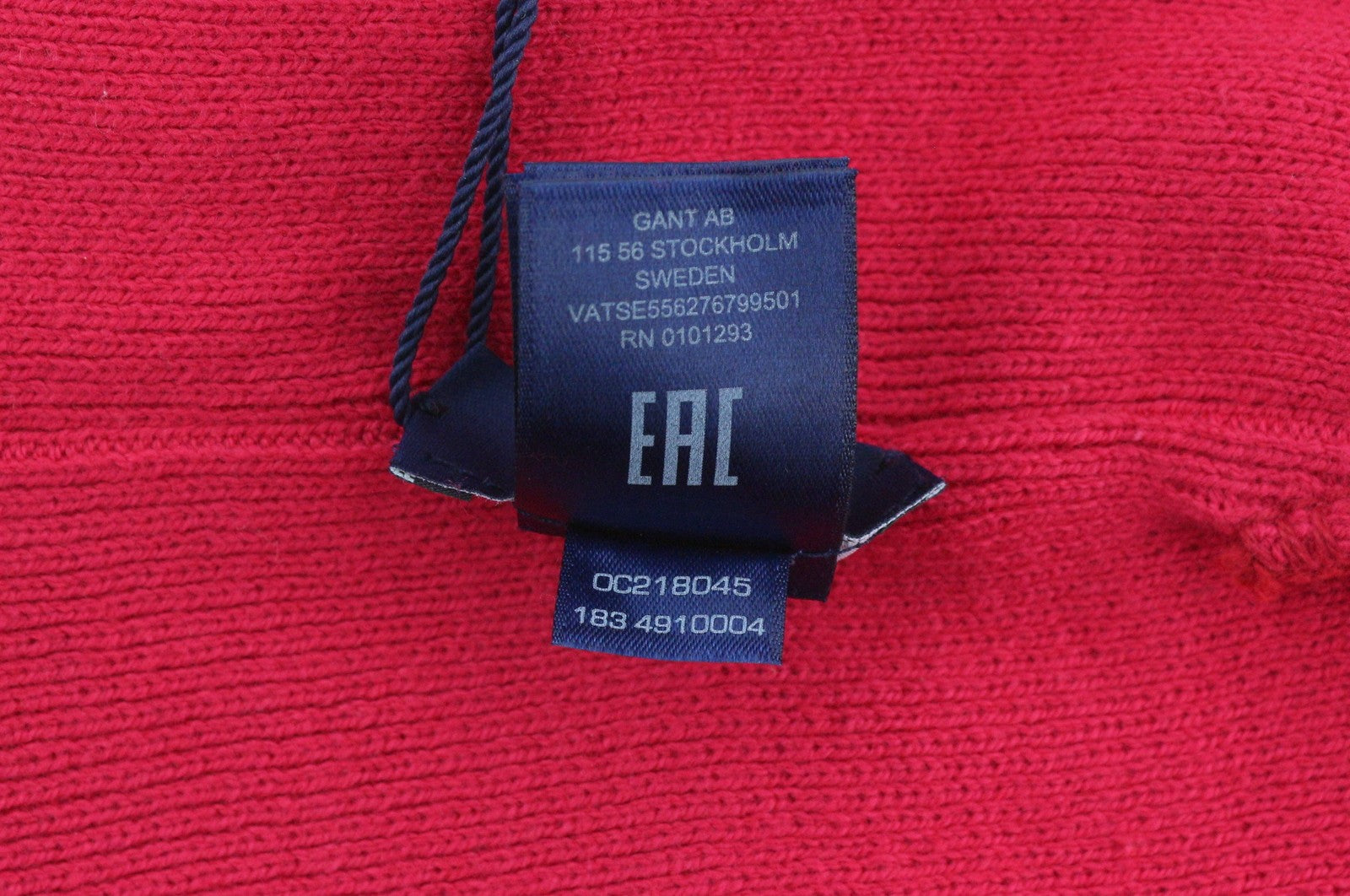 GANT Logo Knit Men Hat OS Pink Stretch Beanie Embroidered Unisex