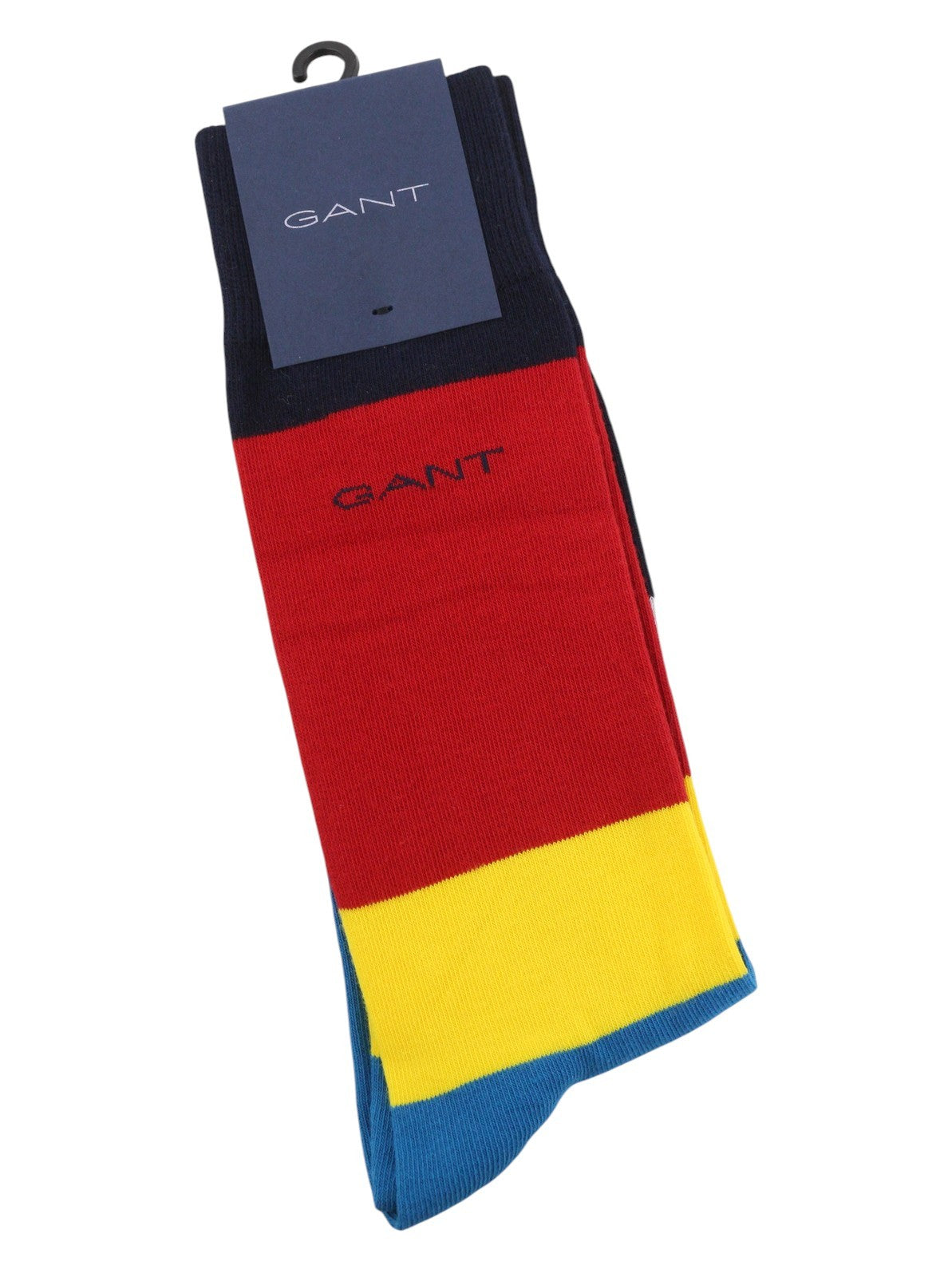 GANT Color Block 1-Pack Men Socks OS Teal Striped Stretch Cotton Blend