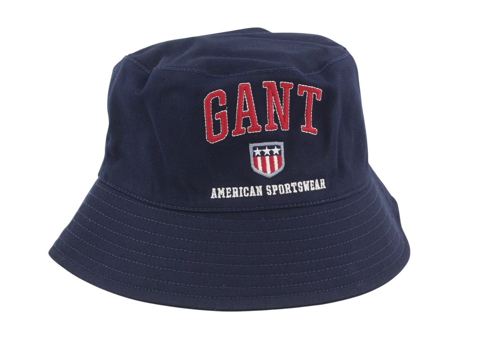 GANT Retro Shield Bucket Men Hat S/M Blue Embroidered Casual Logo