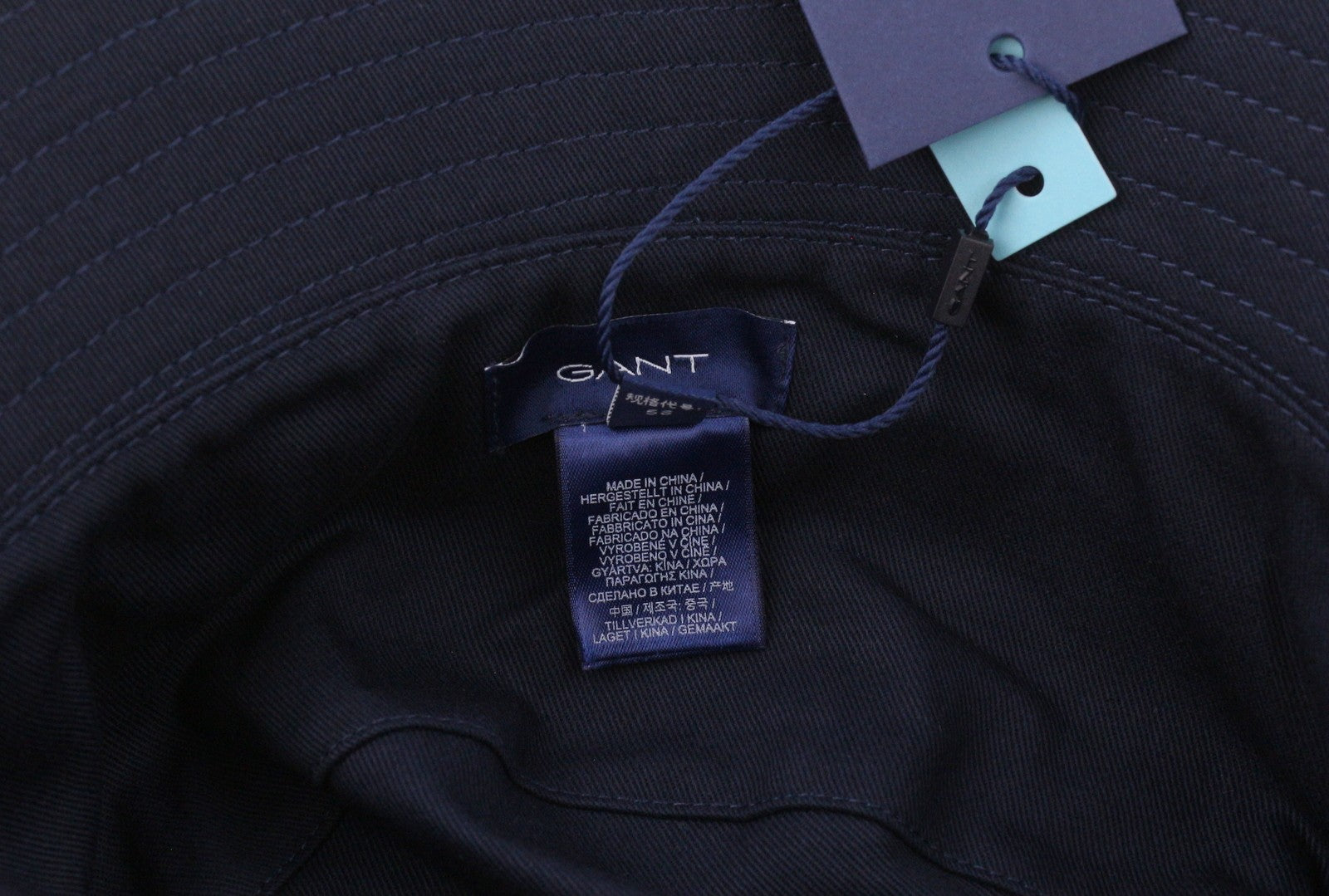 GANT Retro Shield Bucket Men Hat S/M Blue Embroidered Casual Logo