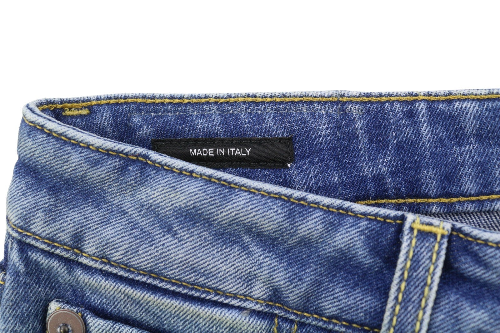 R13 Kick Fit Women Jeans 27 Blue Jasper Stretch Cropped Whiskers PS26