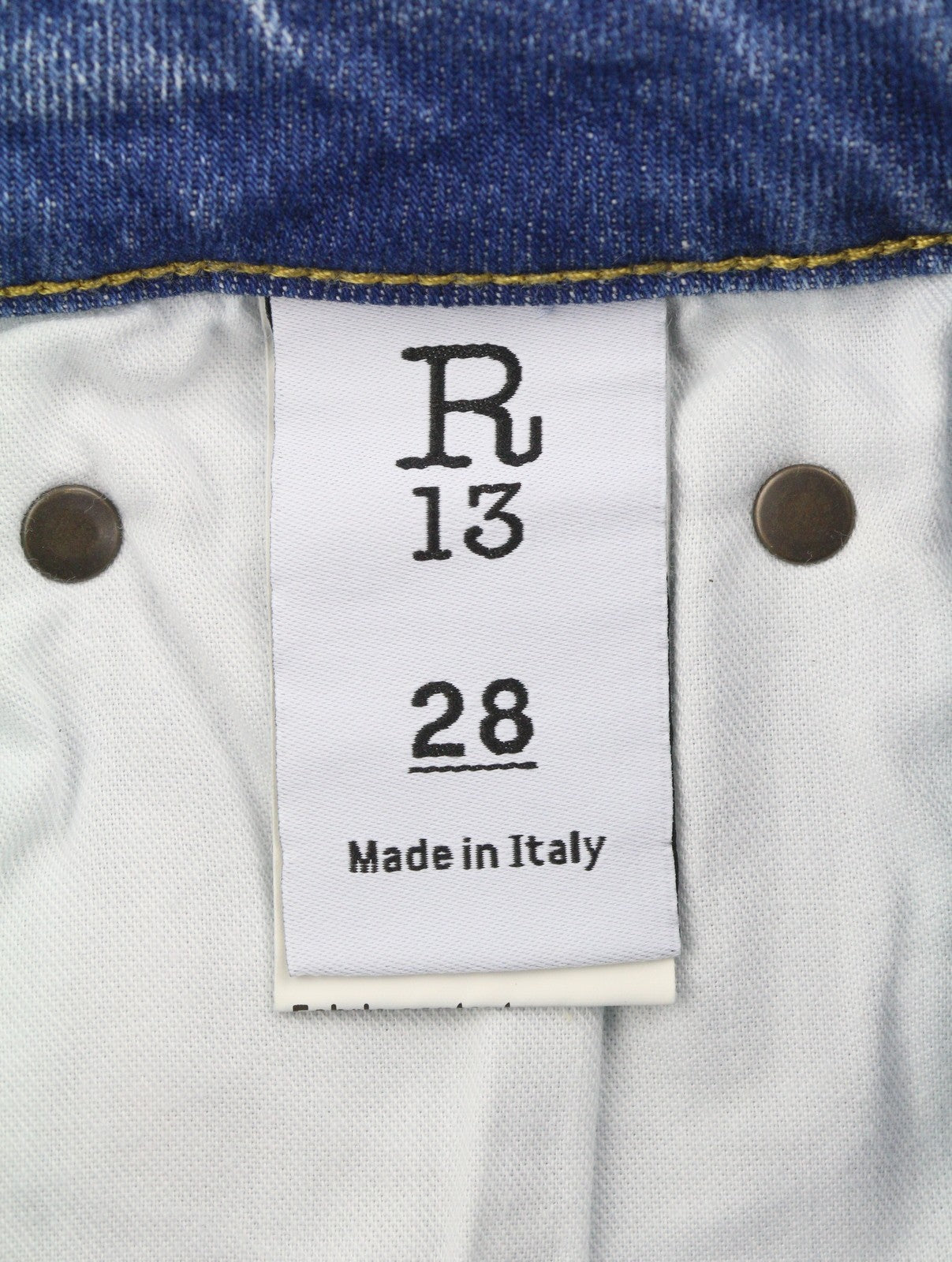 R13 Kick Fit Women Jeans 28 Blue Jasper Stretch Cropped Whiskers PS26