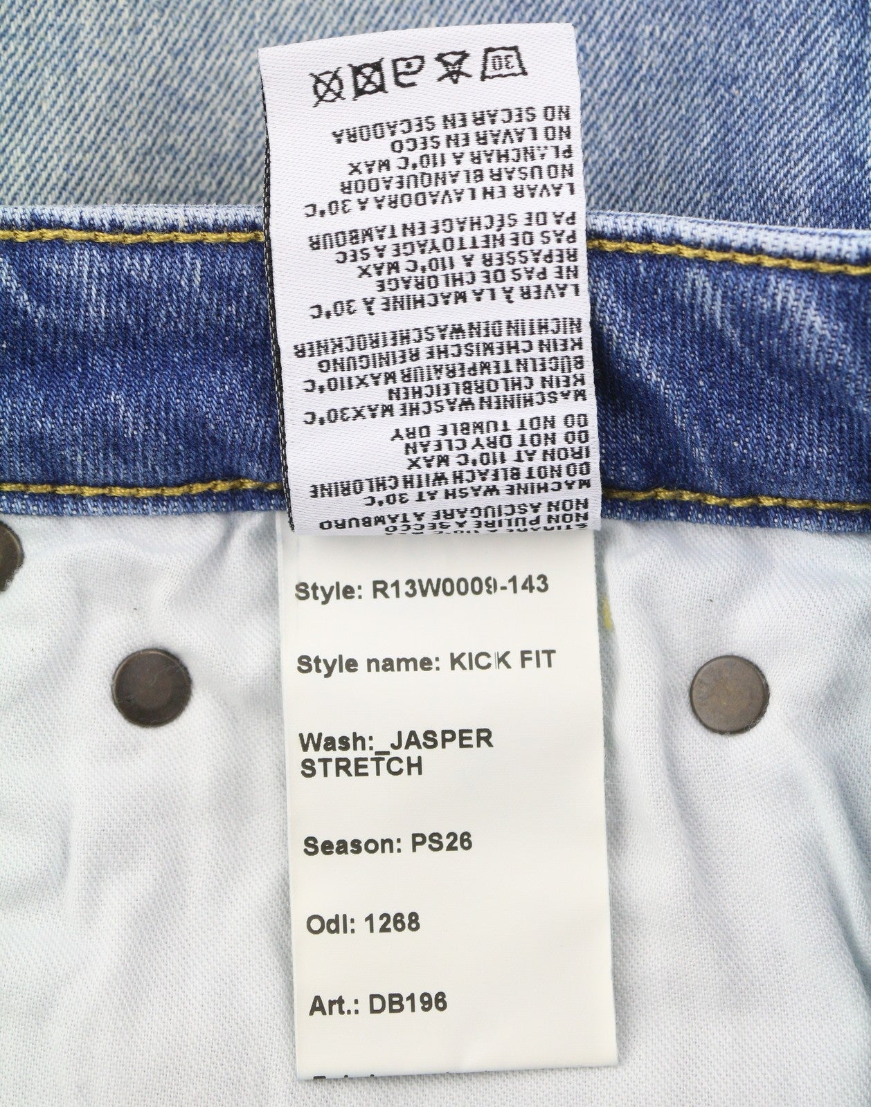 R13 Kick Fit Women Jeans 28 Blue Jasper Stretch Cropped Flare PS26