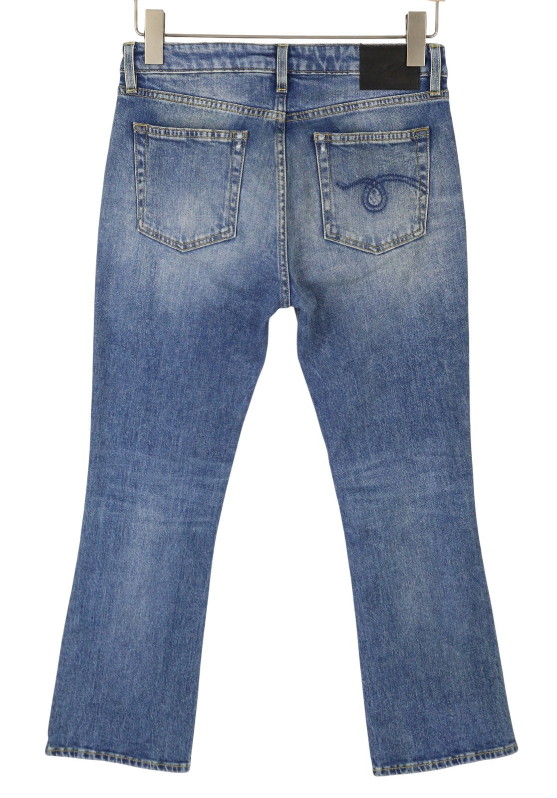 R13 Kick Fit Women Jeans 28 Blue Jasper Stretch Cropped Flare PS26
