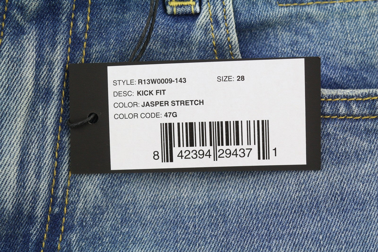 R13 Kick Fit Women Jeans 28 Blue Jasper Stretch Cropped Flare PS26