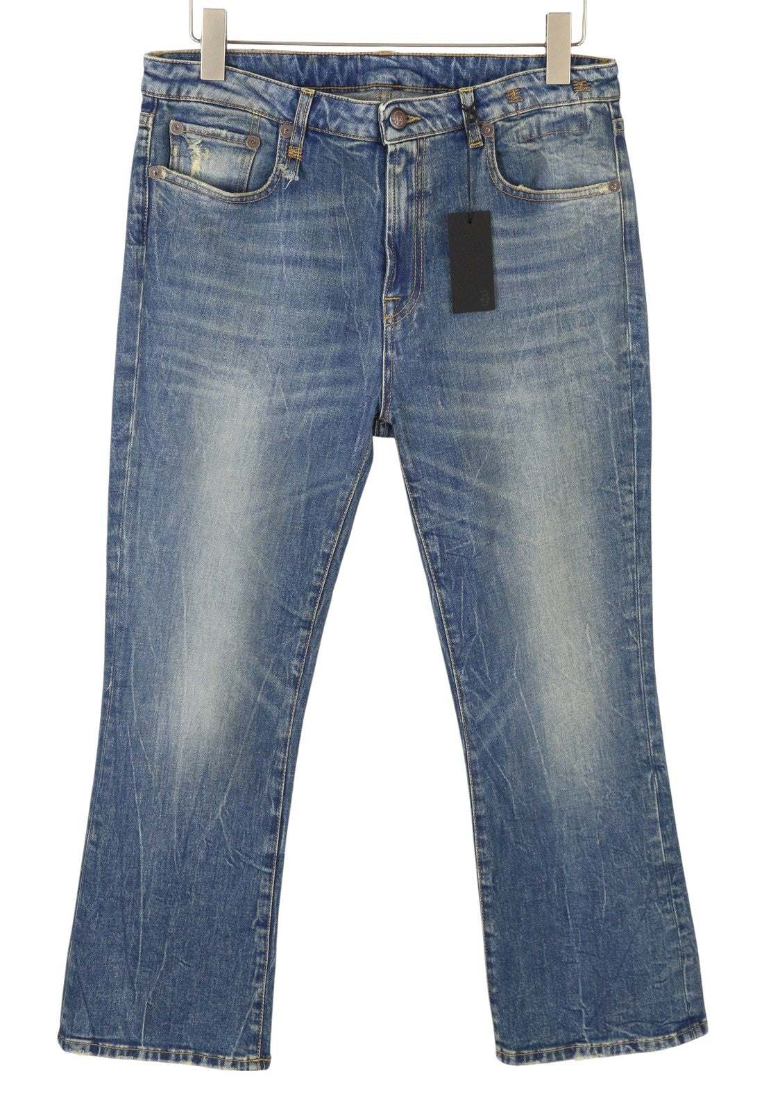 R13 Kick Fit Women Jeans 31 Kelly Stretch Cropped Distress PS26 RRP699