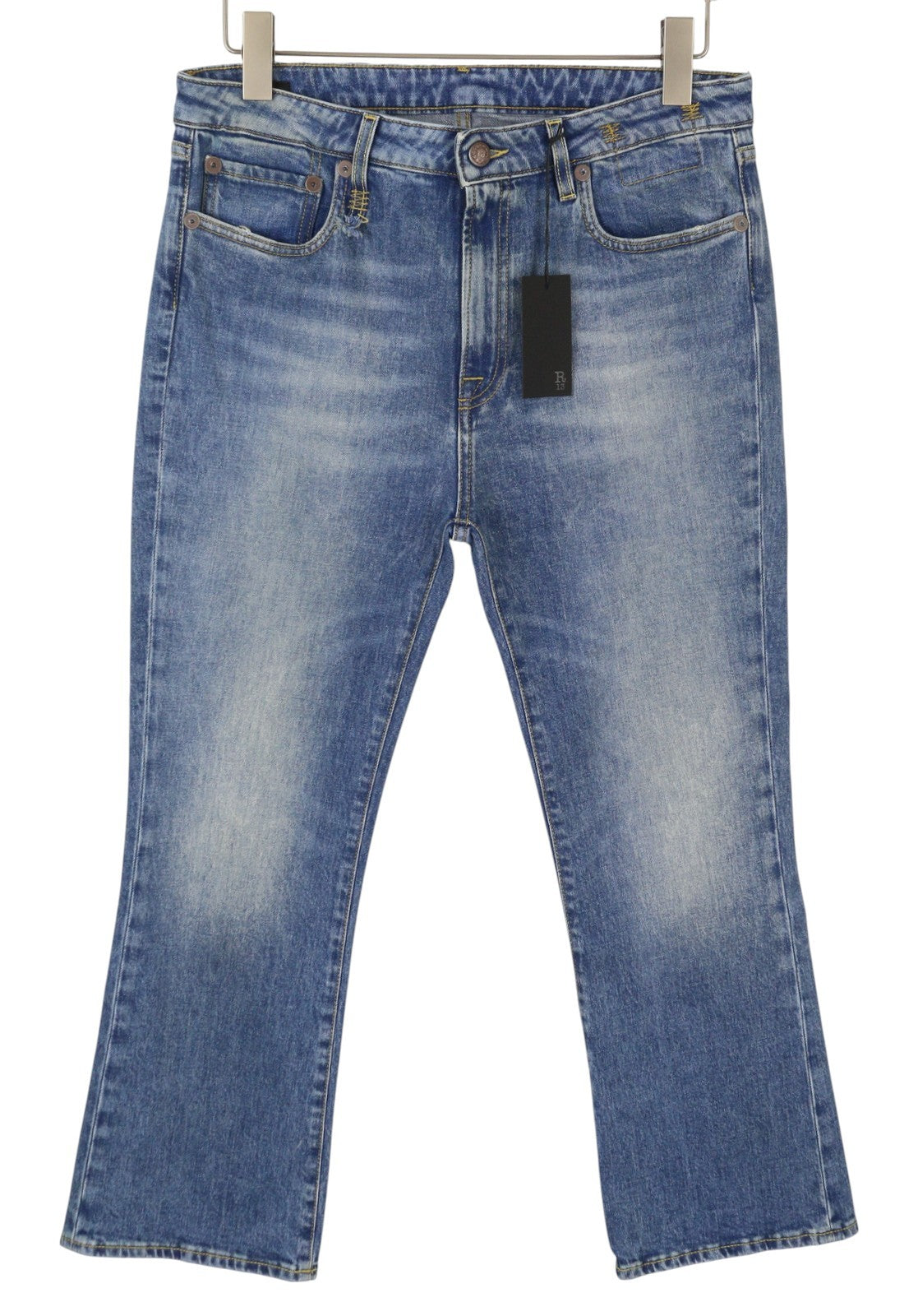 R13 Kick Fit Women Jeans 32 Blue Jasper Stretch Cropped Flare PS26