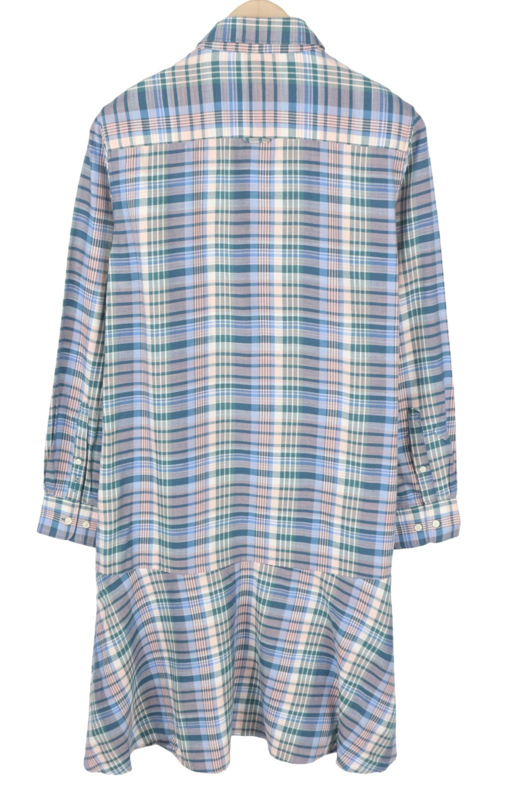 GANT Faded Winter Twill Check Women Dress EU42 Pink Straight Knee-Length