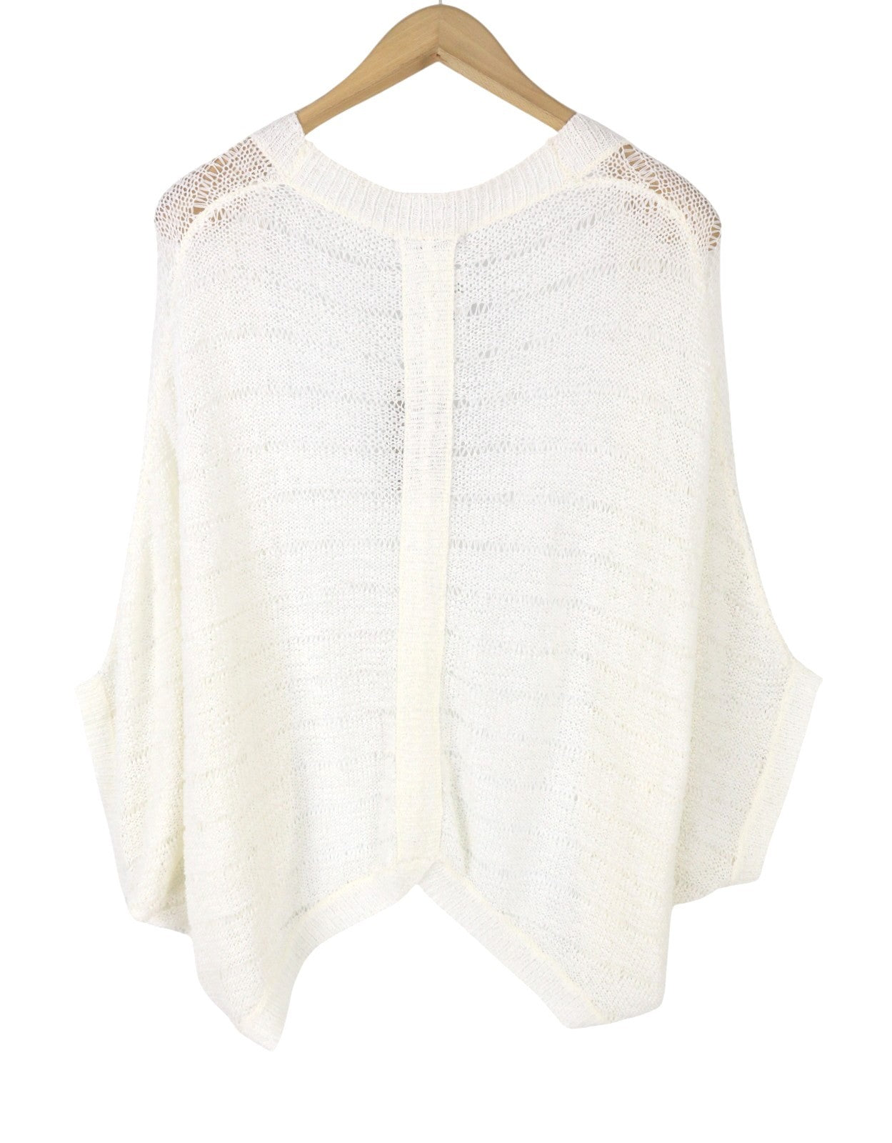 BLACKOUT DNN Marina Cardigan Women Jumper S White Open-Knit Loose Fit