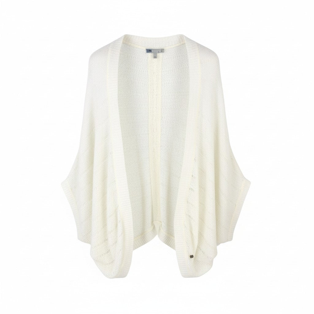 BLACKOUT DNN Marina Cardigan Women Jumper L White Open-Knit Loose Fit