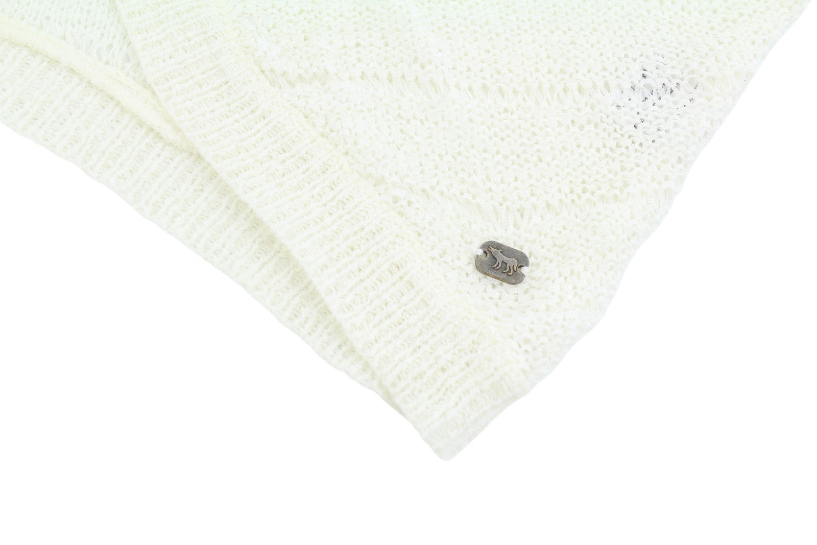 BLACKOUT DNN Marina Cardigan Women Jumper L White Open-Knit Loose Fit