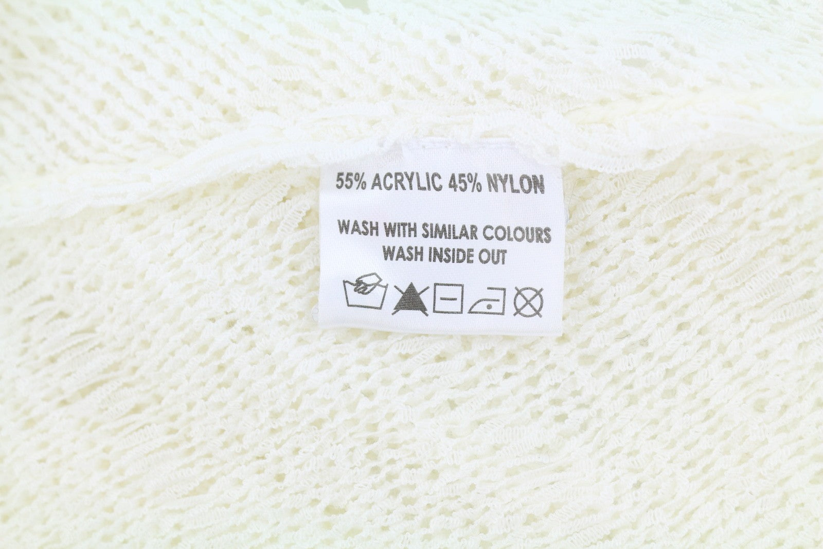 BLACKOUT DNN Marina Cardigan Women Jumper L White Open-Knit Loose Fit