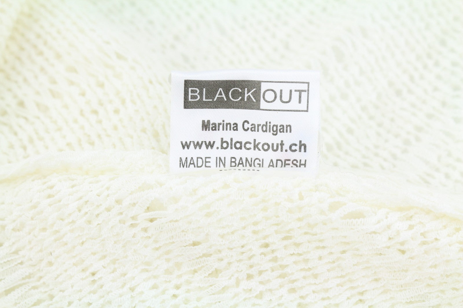 BLACKOUT DNN Marina Cardigan Women Jumper L White Open-Knit Loose Fit