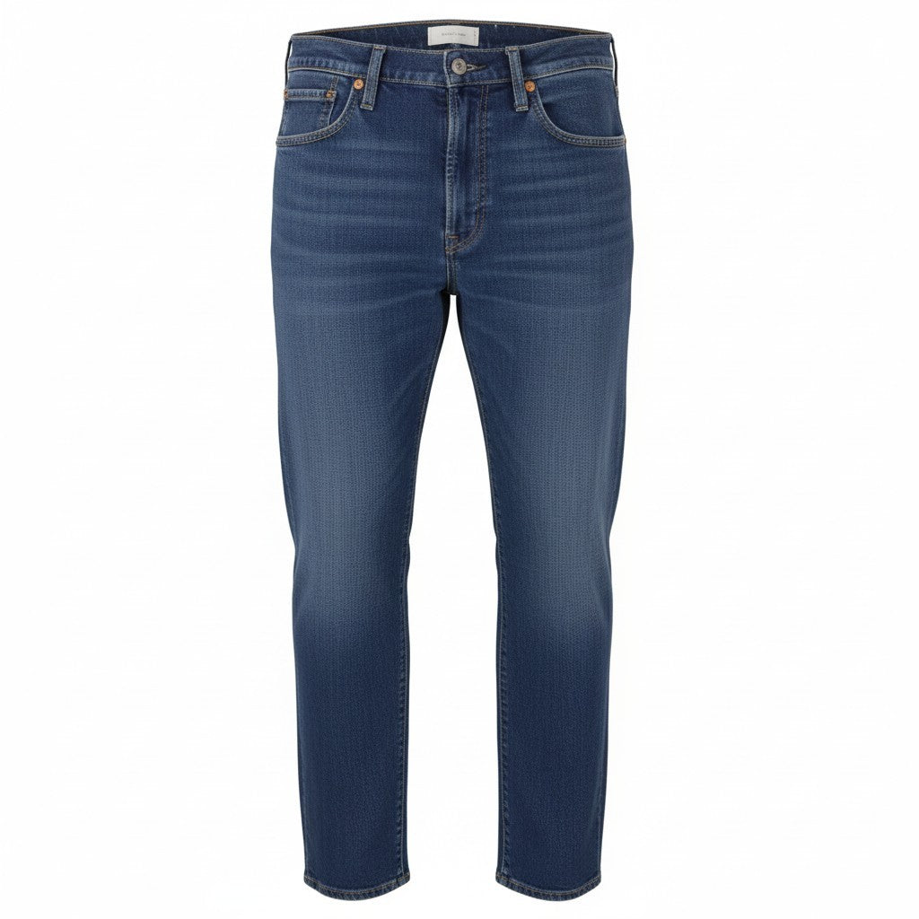 LEVI'S 502 Men Jeans W34/L32 Blue Whiskers Faded Tapered Fit Denim