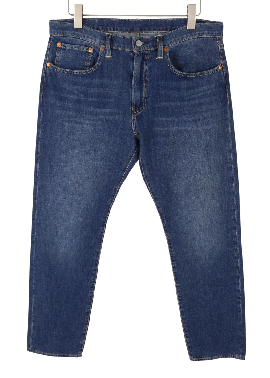 LEVI'S 502 Men Jeans W34/L32 Blue Whiskers Faded Tapered Fit Denim