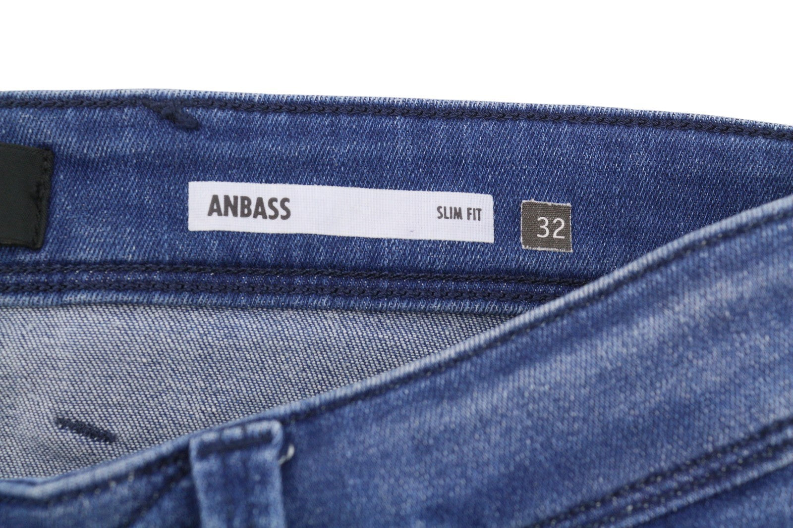 REPLAY Anbass Men Jeans W32/L34 Blue Whiskers Faded Stretch Slim Fit