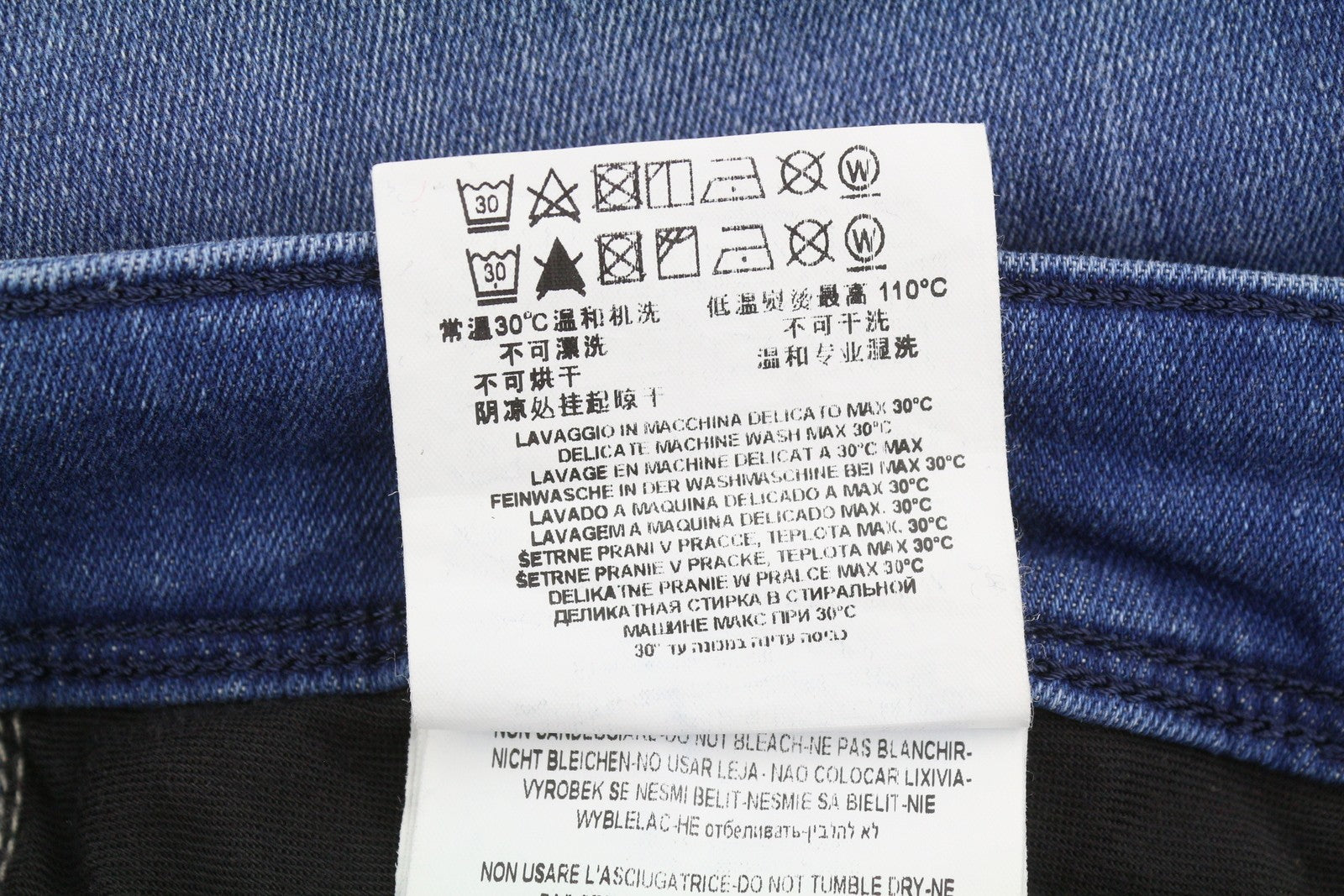 REPLAY Anbass Men Jeans W32/L34 Blue Whiskers Faded Stretch Slim Fit