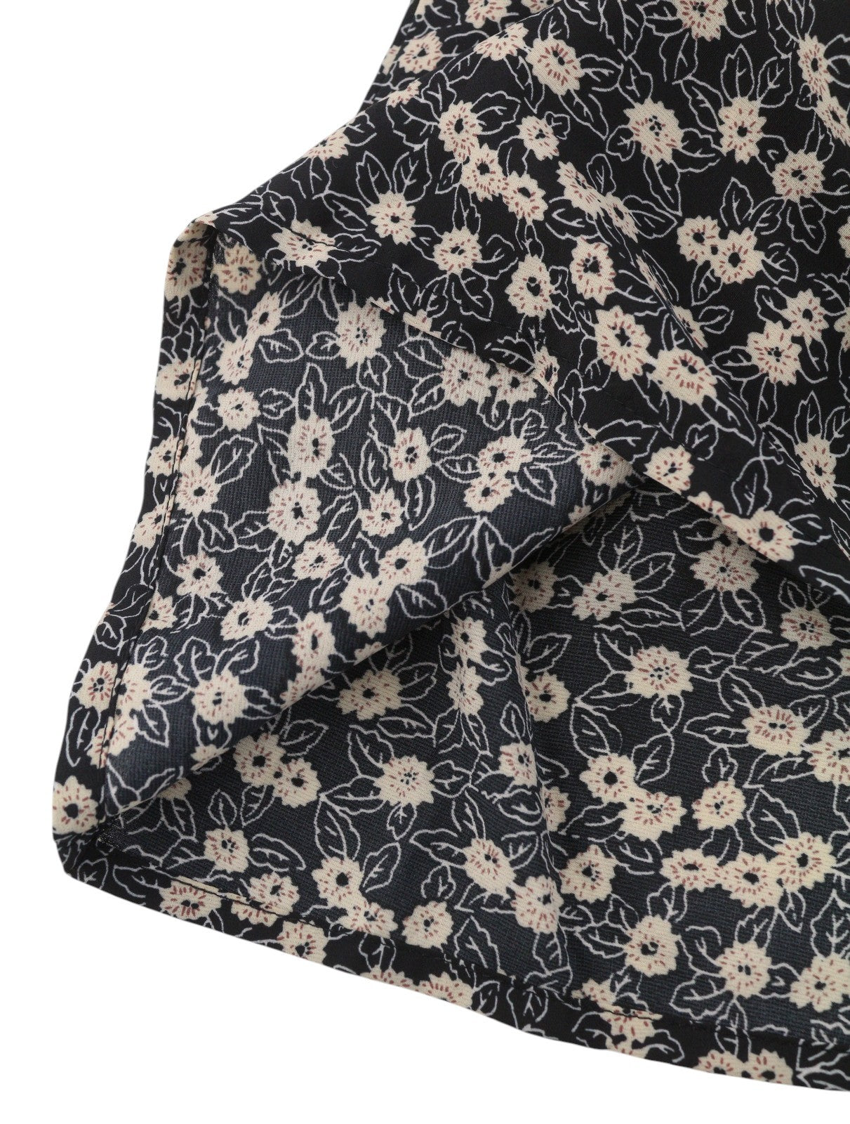 OBJECT Jyrsa Rose L/S Women Dress 38 M Black Floral Print Oversized Long Sleeve