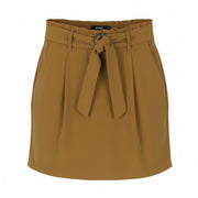 ONLY Miranda Women Skirt EU36 S Brown Pleated Belted Mini